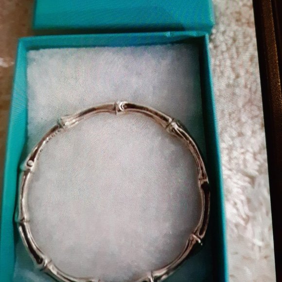 TIFFANY AUTHENTIC STERLING  BAMBOO BANGLE SLIPON BRACELET - Picture 1 of 5